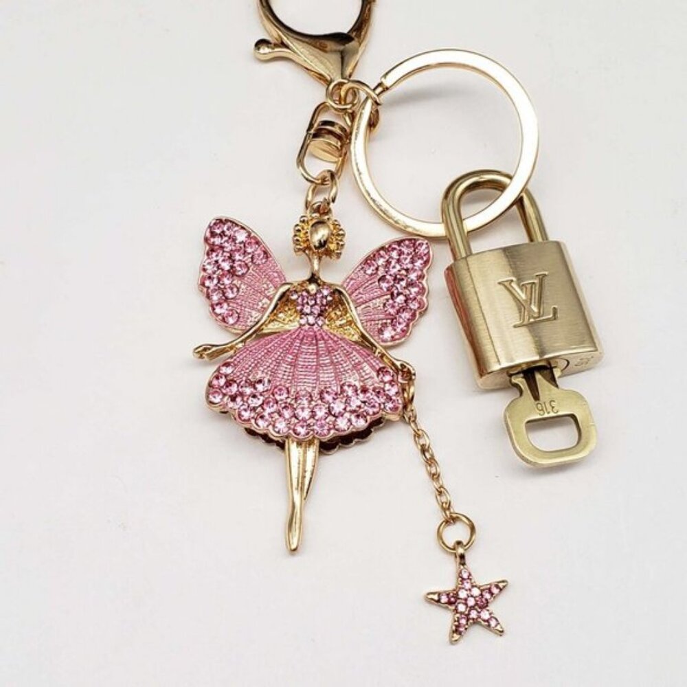 Louis Vuitton Gold Padlock 🔒 Key Set Authentic LV w/ Unbranded Fairy Keychain - Picture 6 of 6